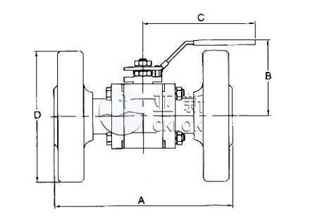 法兰对夹球阀